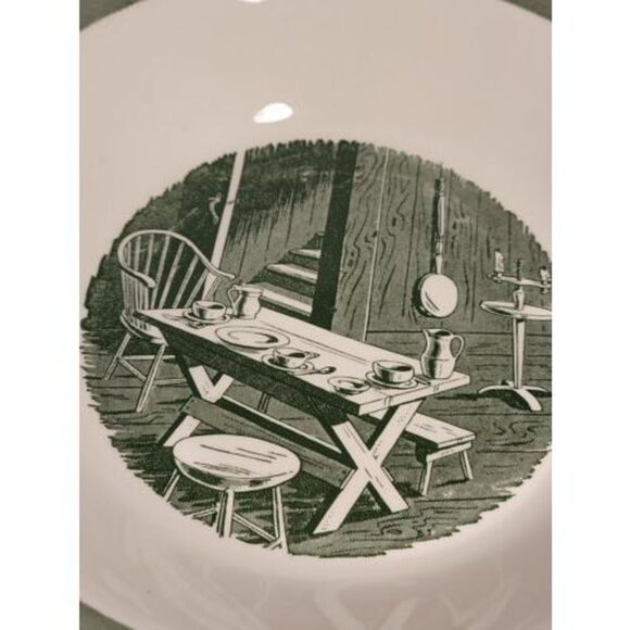 Colonial Homestead by Royal  10" Vegetable Serving Bowl 1950s Vintage Green - Picture 2 of 8